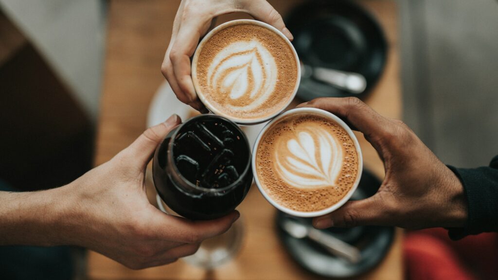 Fresh coffee with antioxidant-rich steam
