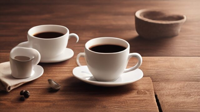 Espresso shot and drip coffee mug side by side comparison