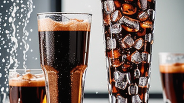 Iced americano in a tall glass with ice cubes and condensation