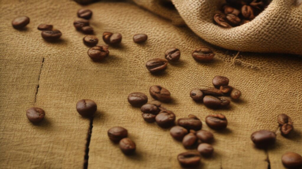 Kona coffee beans from Hawaii Big Island displayed on a wooden surface