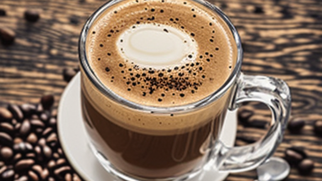 A Spanish latte in a glass with layered espresso and condensed milk