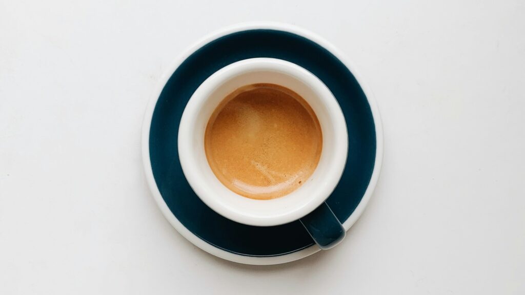 Espresso coffee cup on saucer